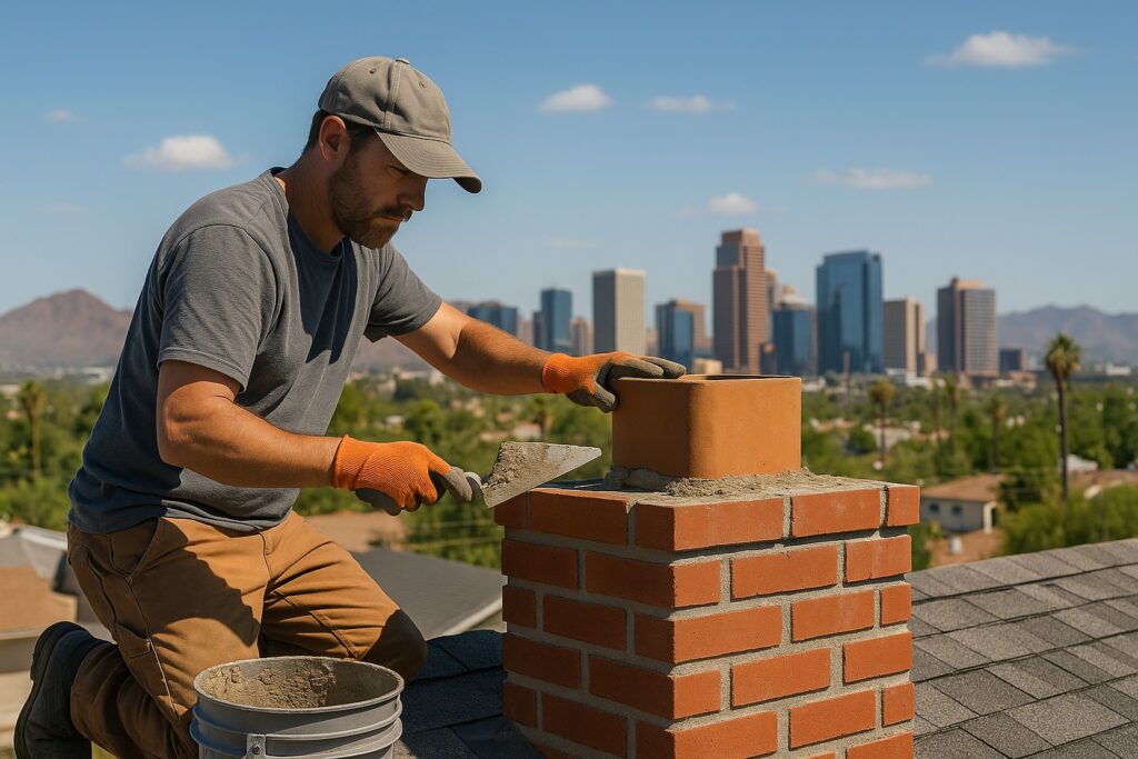 masonry-contractor-working-on-chimney